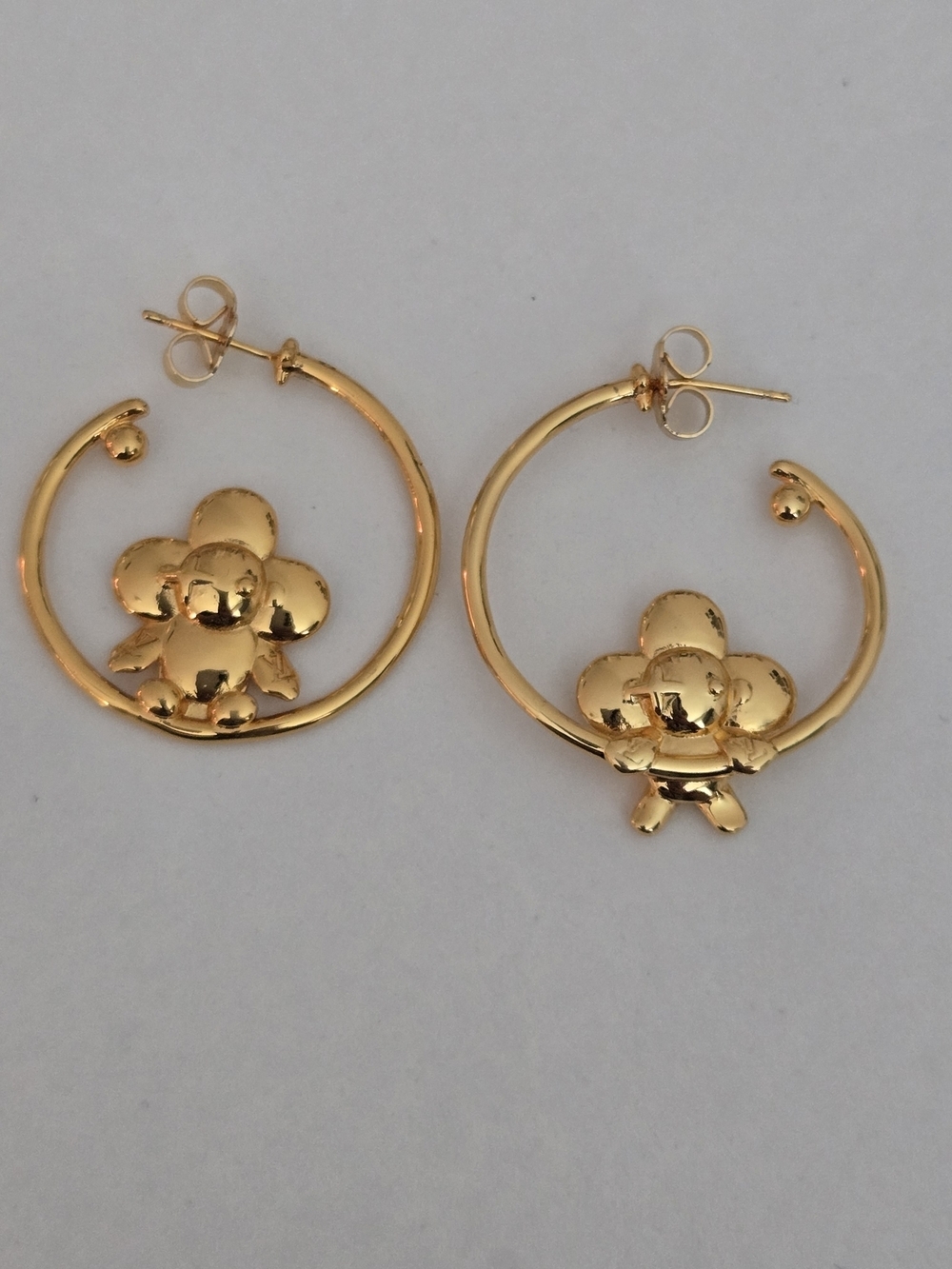 LV Gold Flower Hoop Earrings - Women Jewelry